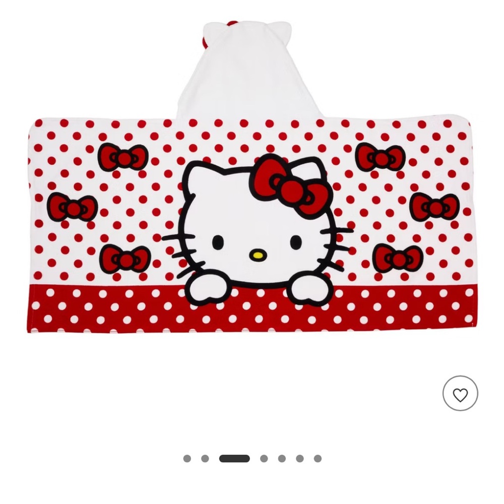 Hello Kitty Red and White Hooded Towel